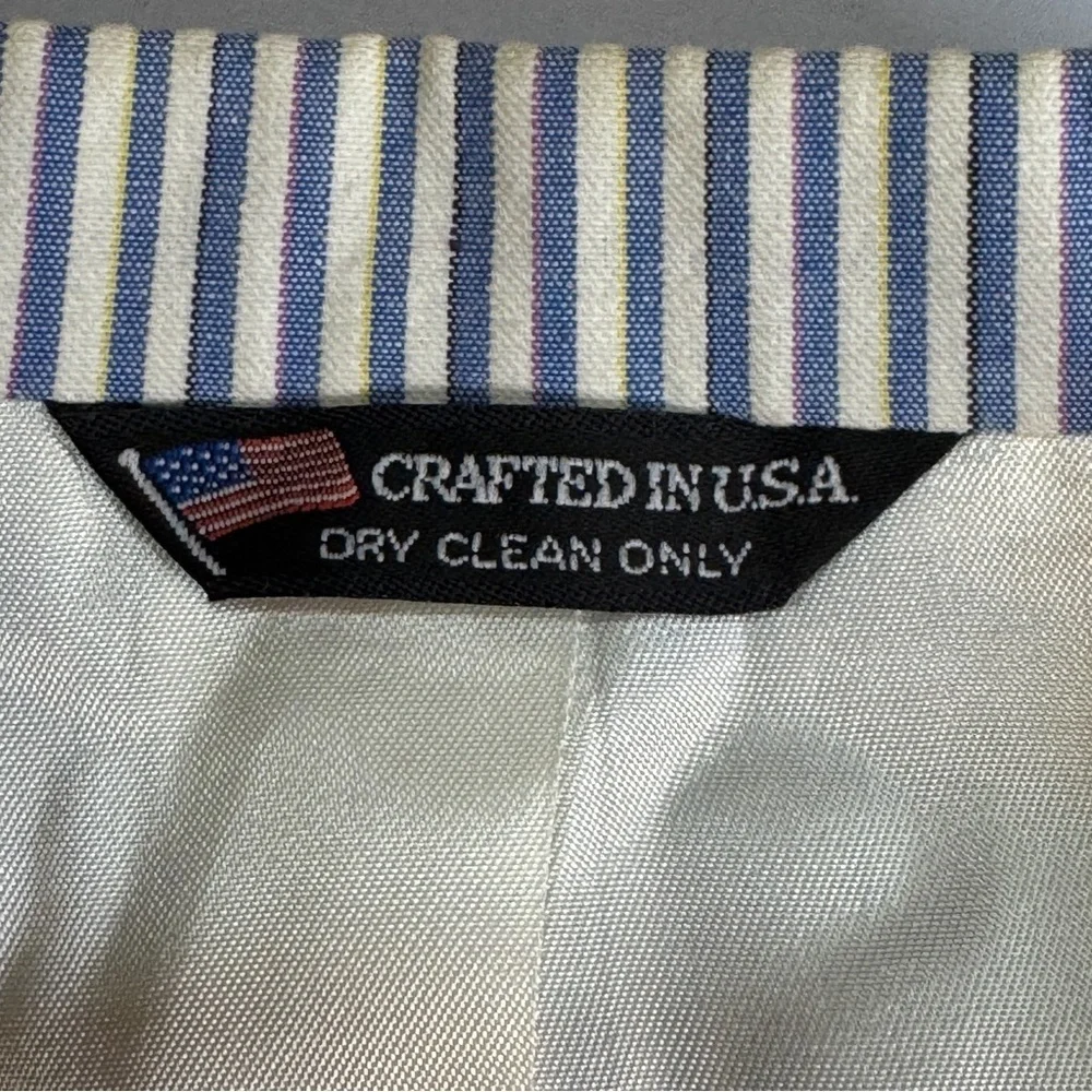 Hardwick Mens Blue White Seersucker Vintage Blazer 36R USA